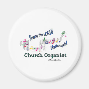 Colourful Notes Organist Magnet