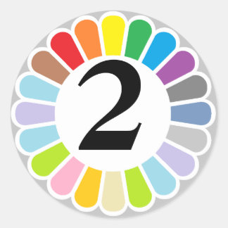 colourful number 2 sticker