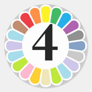 colourful number 4 sticker
