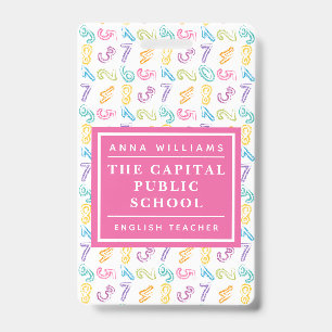 Colourful Number Elementary School Math Teacher Badge