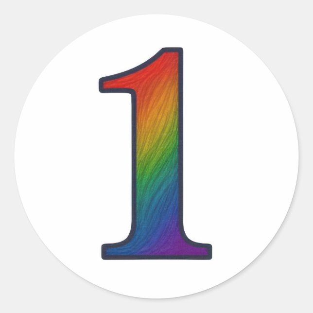 Colourful Number One Sticker (Front)