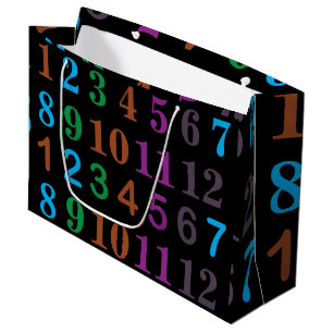 Colourful Numbers Birthday Large Gift Bag
