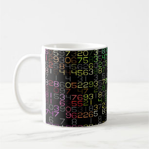 colourful numbers coffee mug