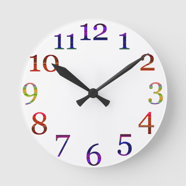 colourful numbers wall clock (Front)