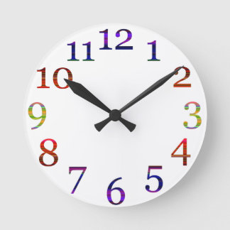 colourful numbers wall clock