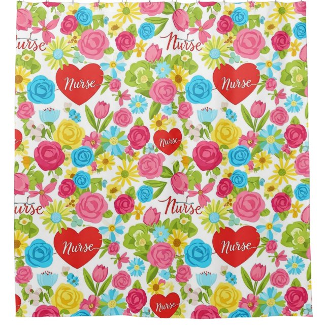 Colourful Nurse Floral Pattern (2) (Front)