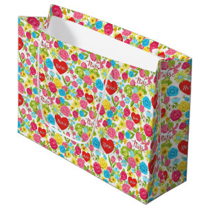 Colourful Nurse Floral Pattern (2) Large Gift Bag