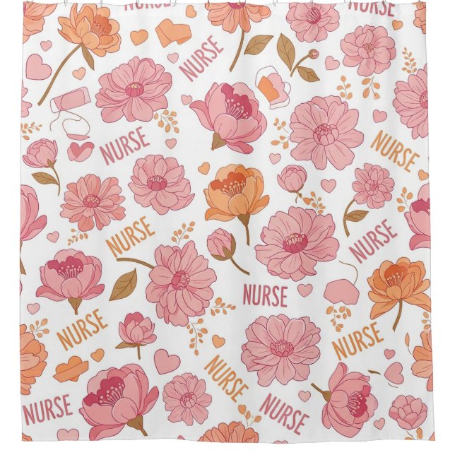 Colourful Nurse Floral Pattern (3) (Front)