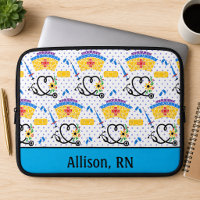 Colourful Nursing Tools on Blue Polka Dots