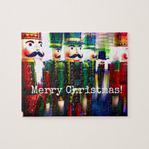 Colourful Nutcracker Soldiers Merry Christmas Jigsaw Puzzle