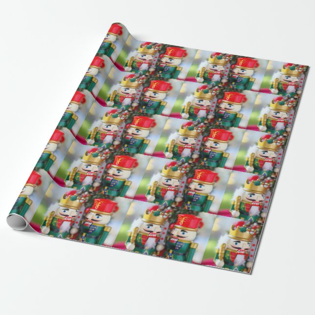 Colourful nutcrackers wrapping paper (Unrolled)