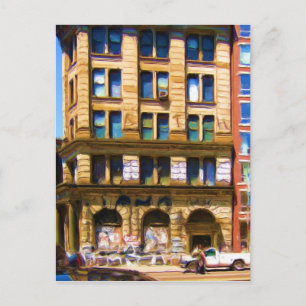 Colourful NYC Streetcorner Postcard