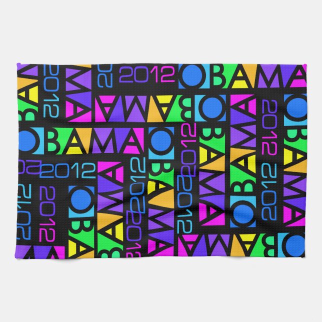 Colourful Obama 2012 kitchen towels (Horizontal)