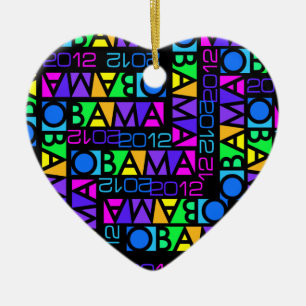 Colourful Obama 2012 ornament