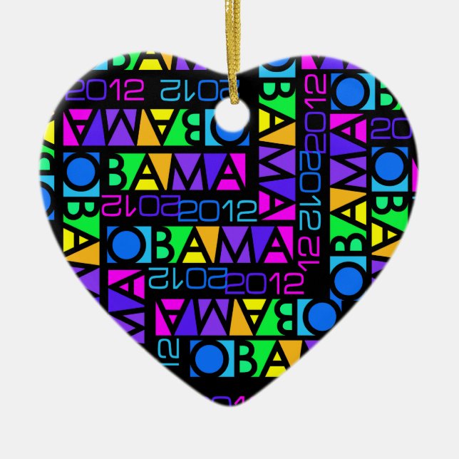 Colourful Obama 2012 ornament (Front)