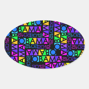Colourful Obama 2012 stickers