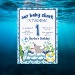 Colourful Ocean Beach Shark 1st Birthday Invitation<br><div class="desc">This colourful shark birthday invitation is sure to be a favourite! And it's so easy to customize. I have more birthday numbers in my collection. Let me know if you need assistance. I'm always happy to help.</div>