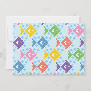 Colourful Ocean Fish Pattern Greeting Card
