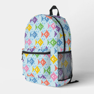 Colourful Ocean Fish Pattern Printed Backpack
