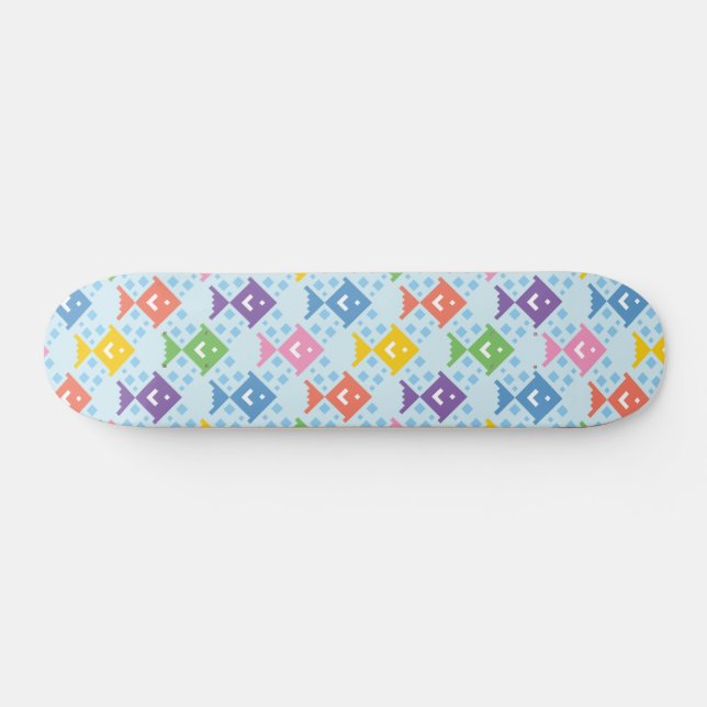 Colourful Ocean Fish Pattern Skateboard (Horz)