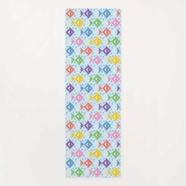 Colourful Ocean Fish Pattern Yoga Mat (Front)