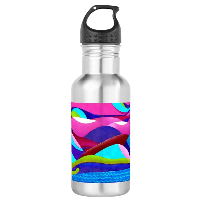 Colourful Ocean Hills 532 Ml Water Bottle (Front)