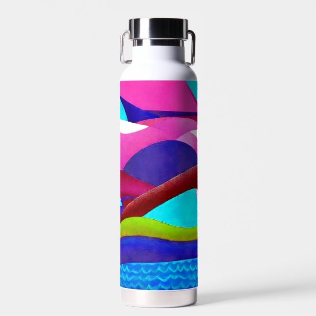 Colourful Ocean Hills Water Bottle (Front)