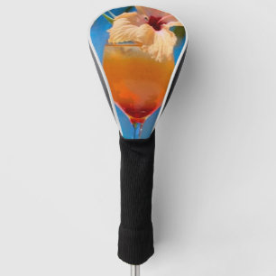 colourful ocean pink and orange golf head cover