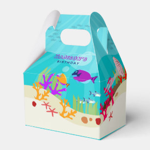 Colourful Ocean Sea Animals Kids Birthday Favor Box