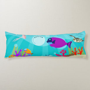 Colourful Ocean Sea Animals Kids Name Body Pillow