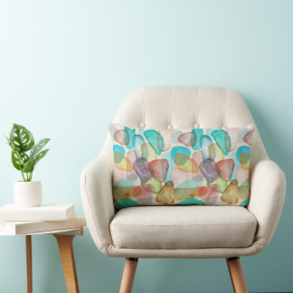 Colourful Ocean Sea Glass Throw Pillow