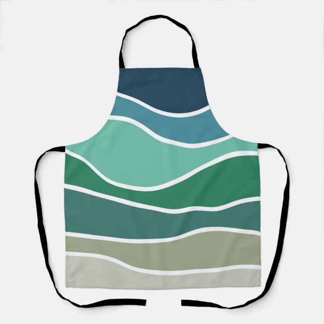 Colourful ocean waves apron (Front)