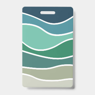 Colourful ocean waves badge