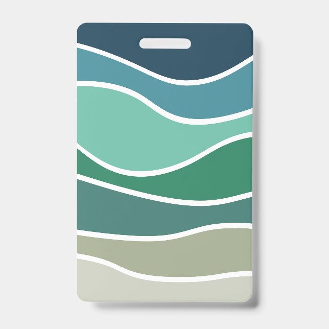 Colourful ocean waves badge (Front)