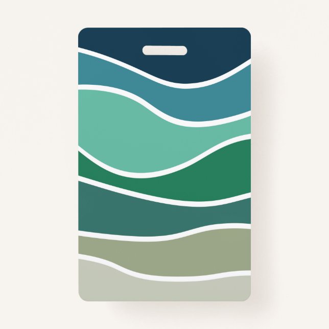 Colourful ocean waves badge (Front)