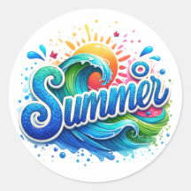 | Colourful Ocean Waves Blue Glitter Sunshine Summ