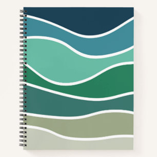 Colourful ocean waves notebook