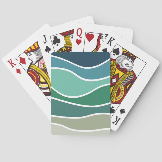 Colourful ocean waves playing cards (Back)