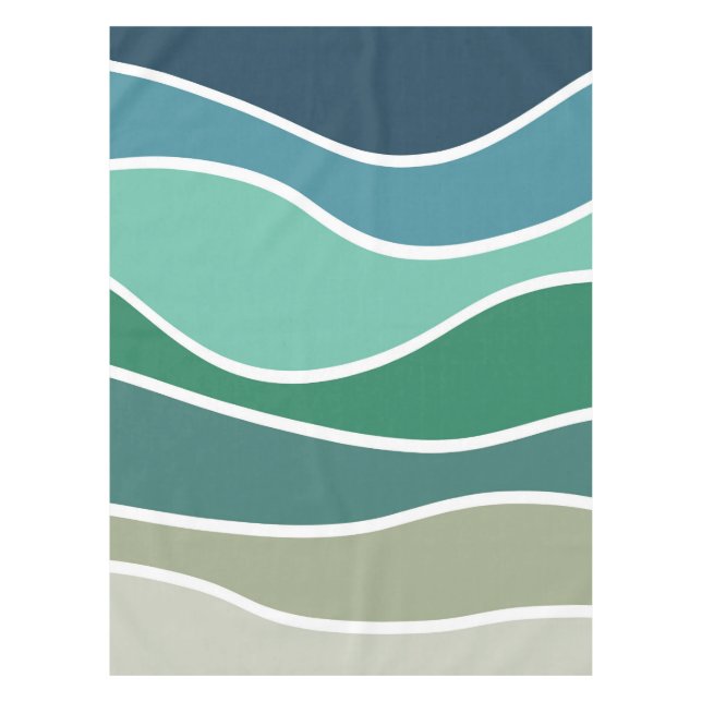Colourful ocean waves tablecloth (Front)