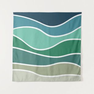 Colourful ocean waves tapestry
