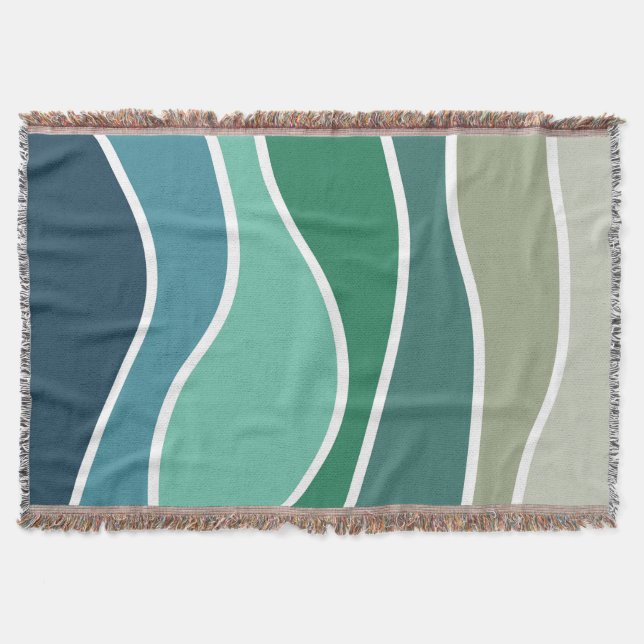 Colourful ocean waves throw blanket (Front)
