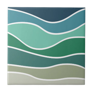 Colourful ocean waves tile