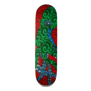 Colourful octopus inspired skate deck
