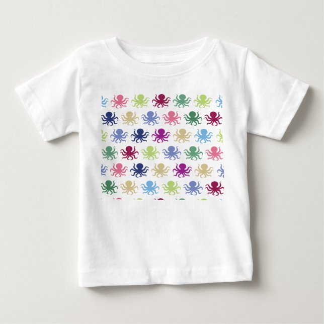 Colourful octopus pattern baby T-Shirt (Front)