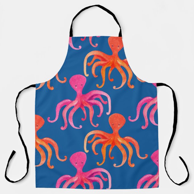 Colourful octopus seamless pattern apron (Front)