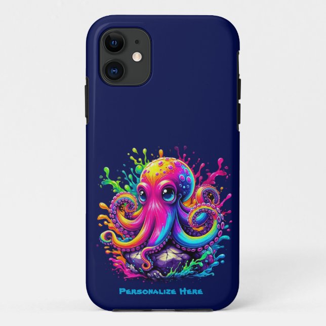 Colourful Octopus Splash Case-Mate iPhone Case (Back)