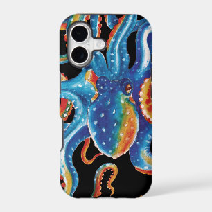 Colourful Octopus Tentacles On Black