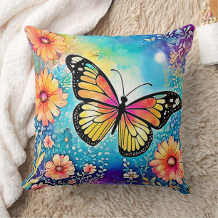 Colourful Octopus View Design Throw Pillow