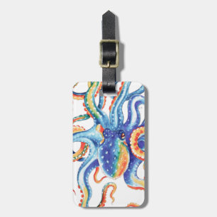 Colourful Octopus Watercolor Art Luggage Tag