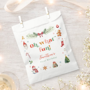 Colourful Oh What Fun 1st Christmas Cute Birthday Favour Bag